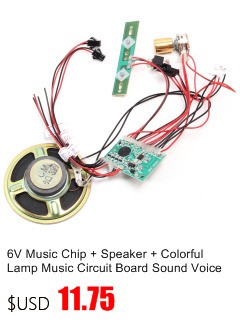 6V Music Chip + Speaker + Colorful Lamp Music Circuit Board Sound Voice Module For Baby Motorcycle D7.7cm 8ohm 2-3W Toy Car